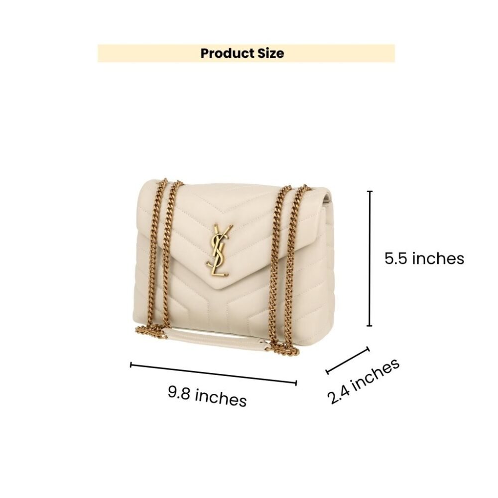 Saint Laurent Loulou Small White Chain Strap 25cm