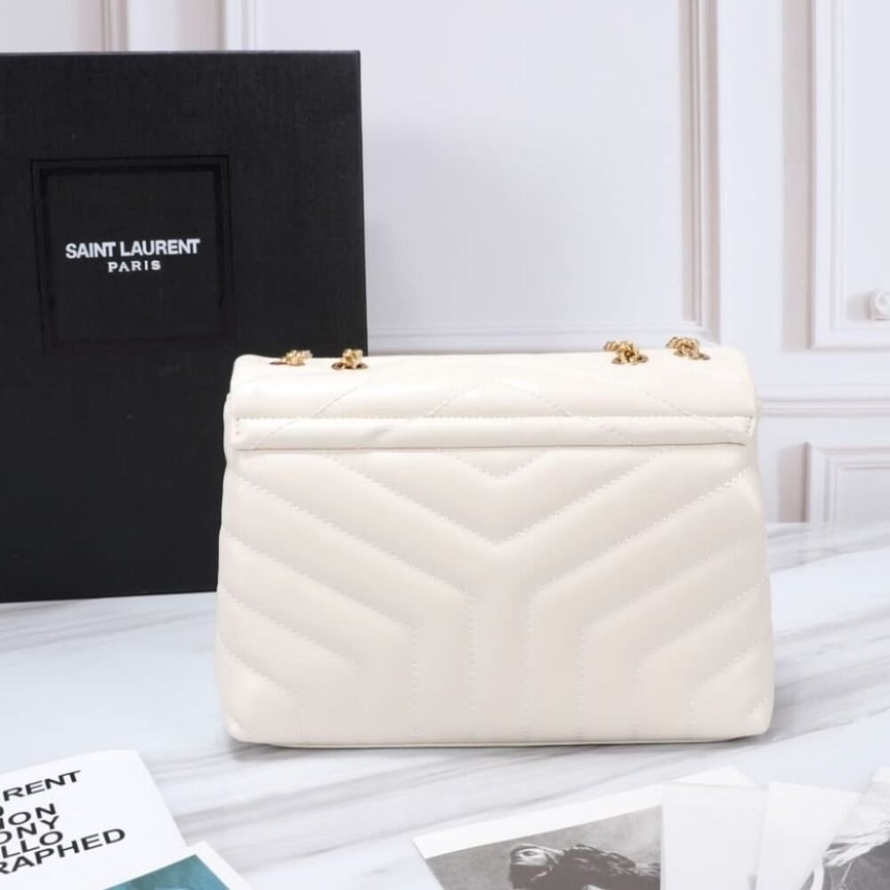 Saint Laurent Loulou Small White Chain Strap 25cm