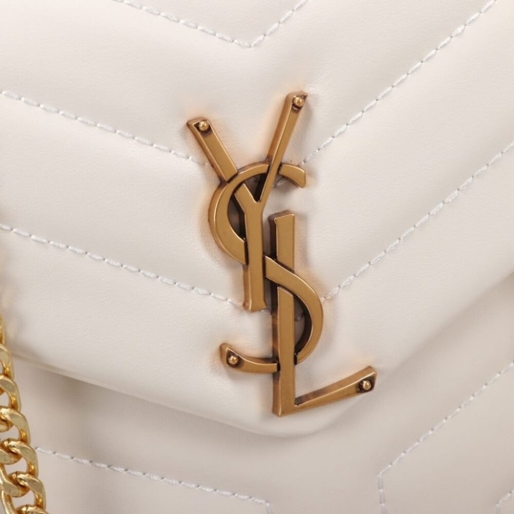 Saint Laurent Loulou Small White Chain Strap 25cm