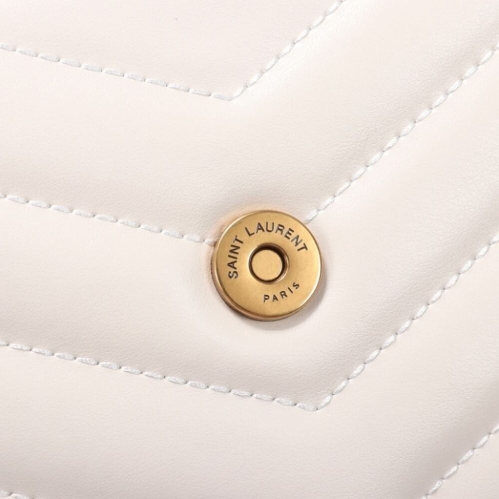 Saint Laurent Loulou Small White Chain Strap 25cm