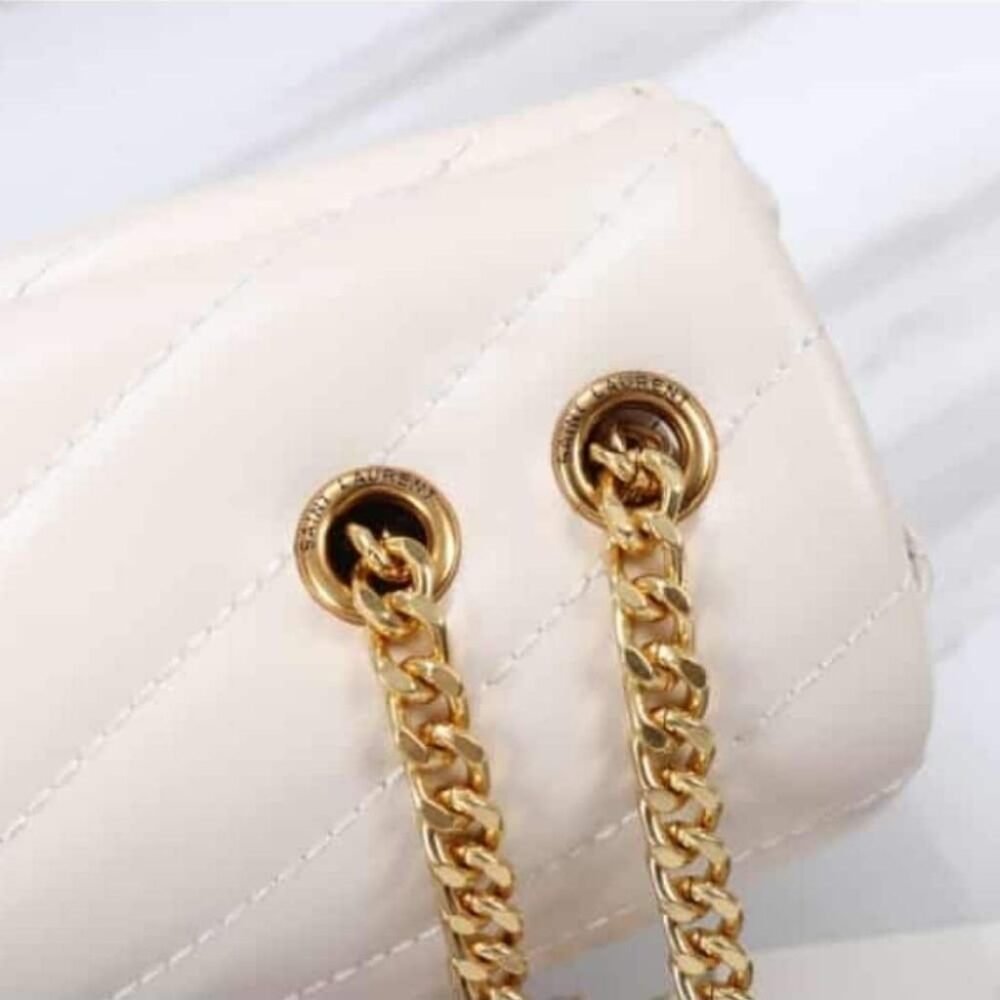 Saint Laurent Loulou Small White Chain Strap 25cm