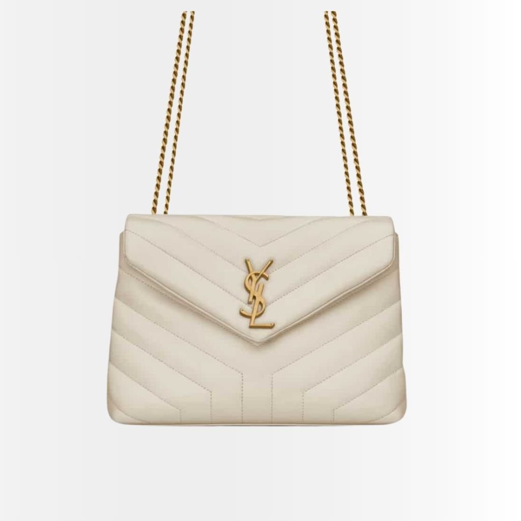 Saint Laurent Loulou Small White Chain Strap 25cm