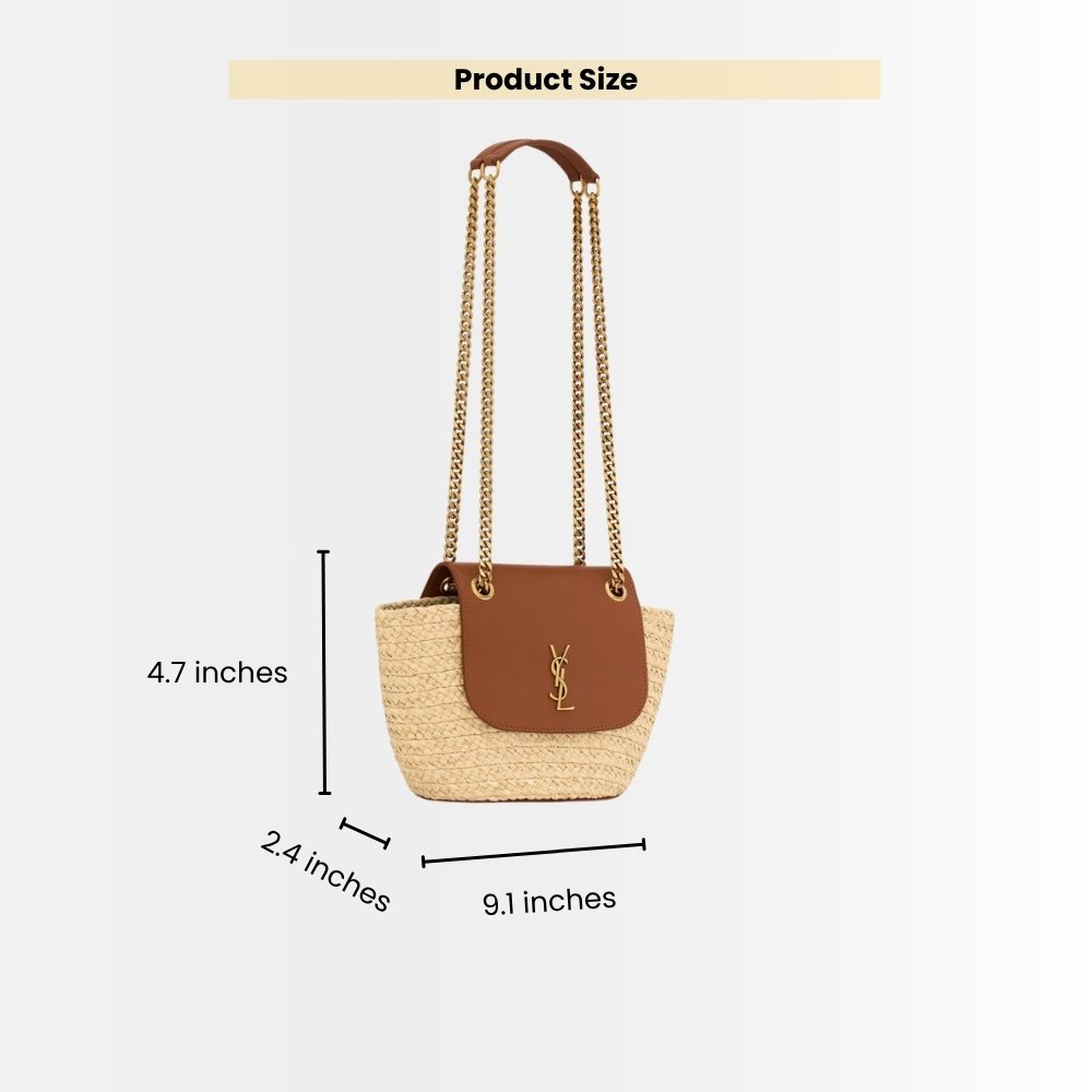 Saint Laurent Mini Manon In Raffia And Tanned Leather 23Cm 774269GAAED9051