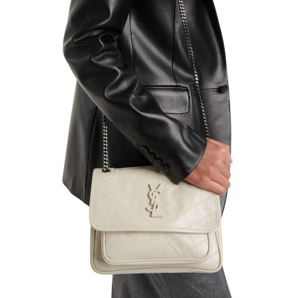 Saint Laurent Niki Baby In Vintage White 21Cm 6331600EN049207