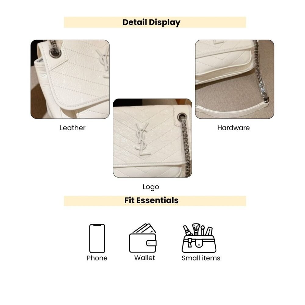 Saint Laurent Niki Baby In Vintage White 21Cm 6331600EN049207