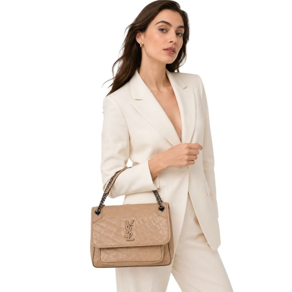 Saint Laurent Niki Medium In Vintage Beige 28cm