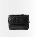 Saint Laurent Niki Medium In Vintage Leather Black With Silver Hardware 28Cm
