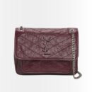 Saint Laurent Niki Medium Shoulder Bag In Burgundy 28Cm