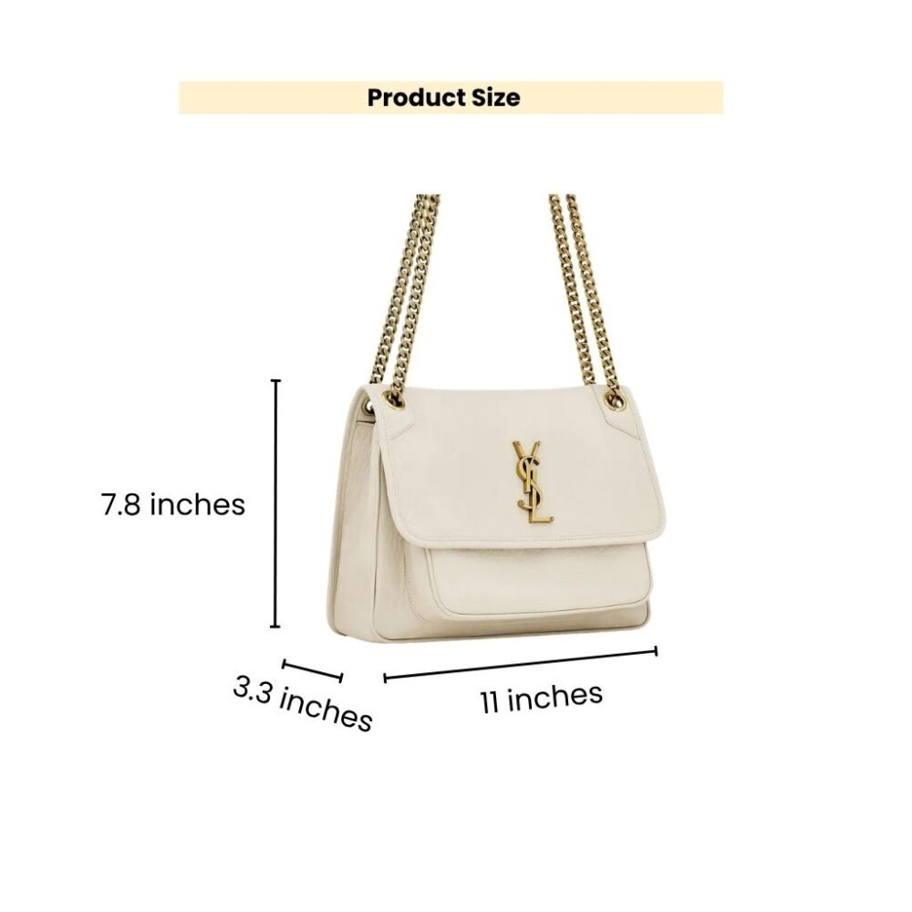 Saint Laurent Niki Vintage Medium In Grained White 28Cm 633178AACYT9207