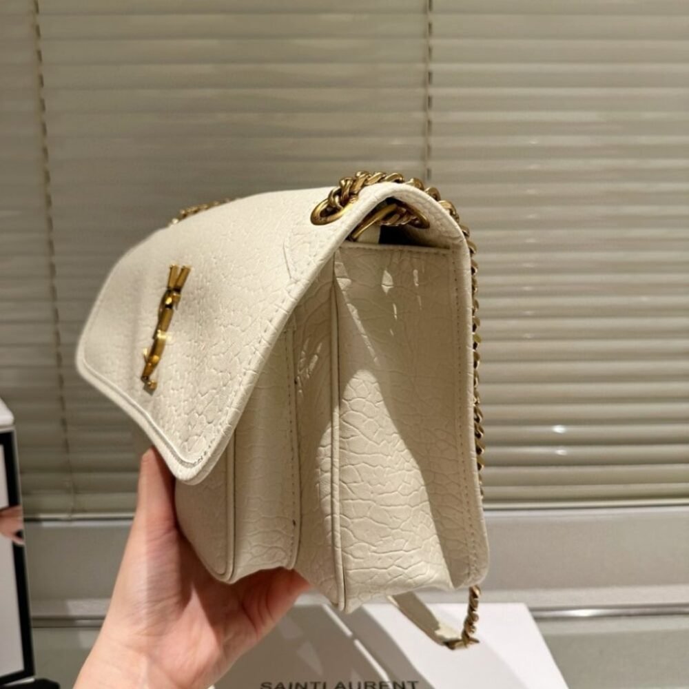Saint Laurent Niki Vintage Medium In Grained White 28Cm 633178AACYT9207