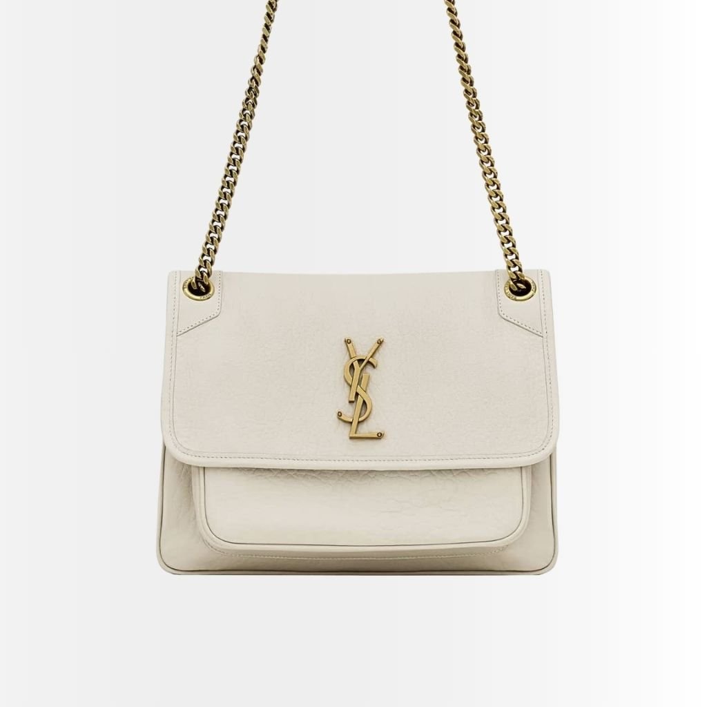 Saint Laurent Niki Vintage Medium In Grained White 28Cm 633178AACYT9207