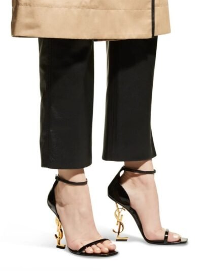 Saint Laurent Opyum In Black And Gold Heels 5576620NPKK1000