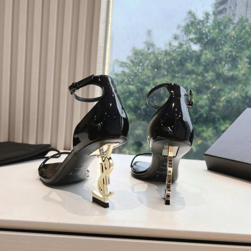 Saint Laurent Opyum In Black And Gold Heels 5576620NPKK1000