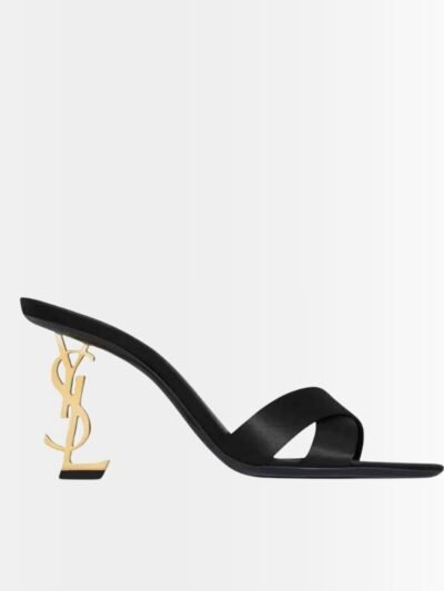 Saint Laurent Opyum Mules In Satin Crepe Black 8189319QAB11000