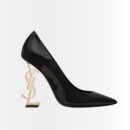 Saint Laurent Opyum Pumps In Black And Gold Heels 4720110NPKK1000
