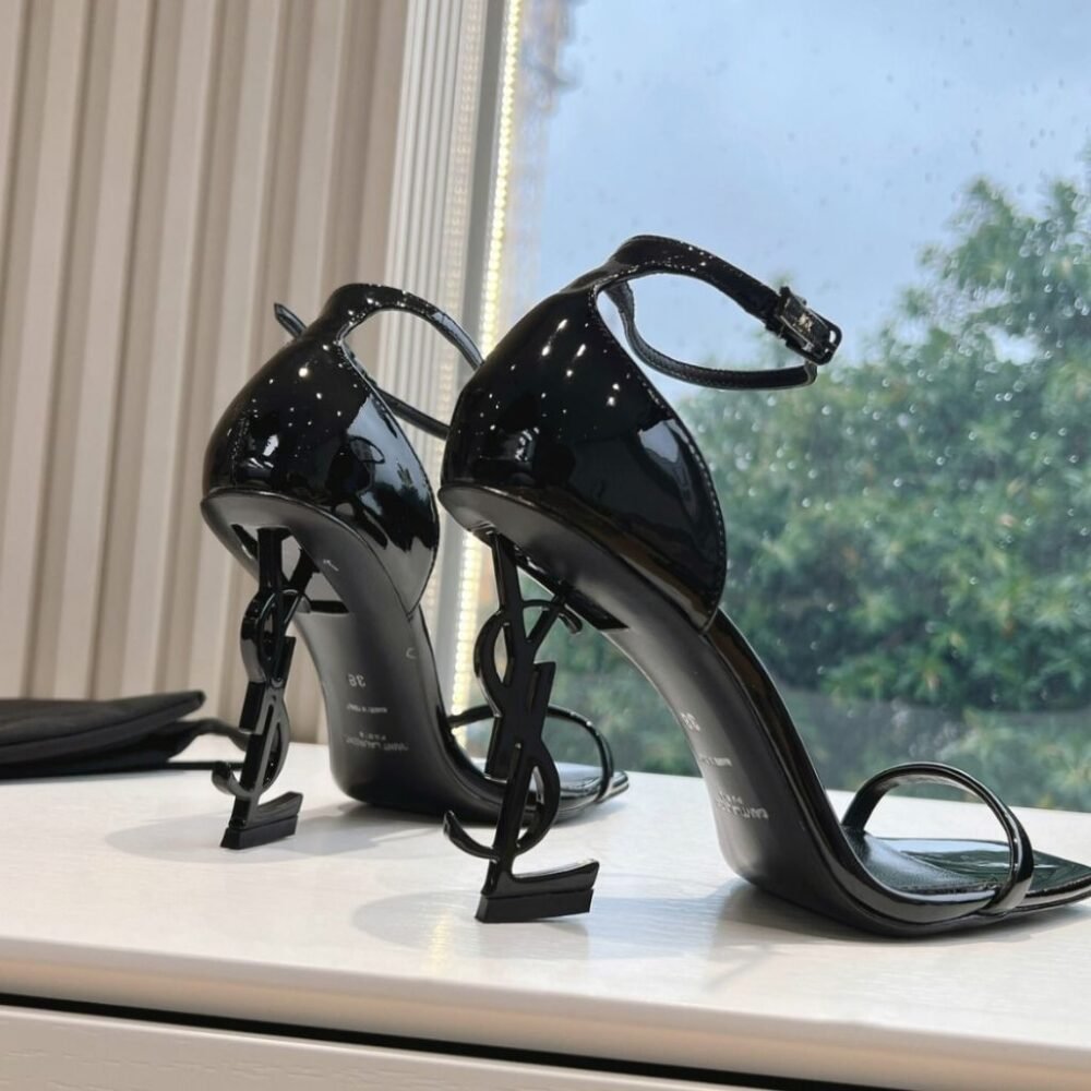 Saint Laurent Opyum Sandals In All Black 5576620NPVV1000