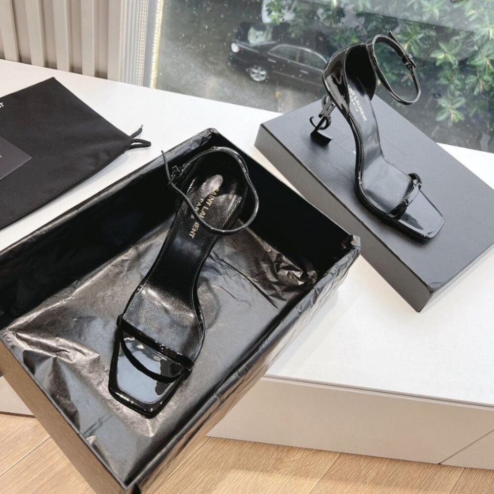 Saint Laurent Opyum Sandals In All Black 5576620NPVV1000