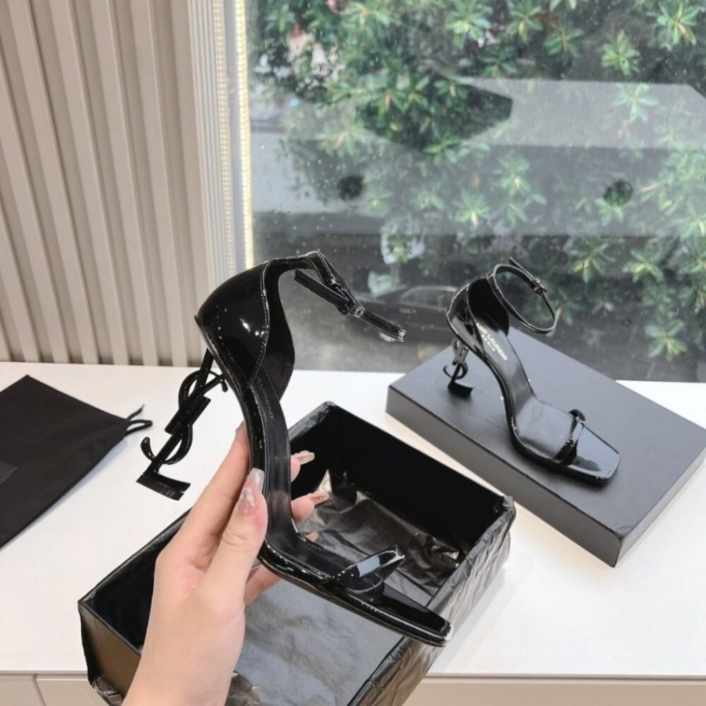 Saint Laurent Opyum Sandals In All Black 5576620NPVV1000