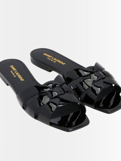 Saint Laurent Tribute Mules In Patent Leather Black 571952B8I001000