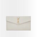 Saint Laurent Uptown Pouch In Crocodile Embossed Shiny Leather White 27Cm 565739DND0J9207