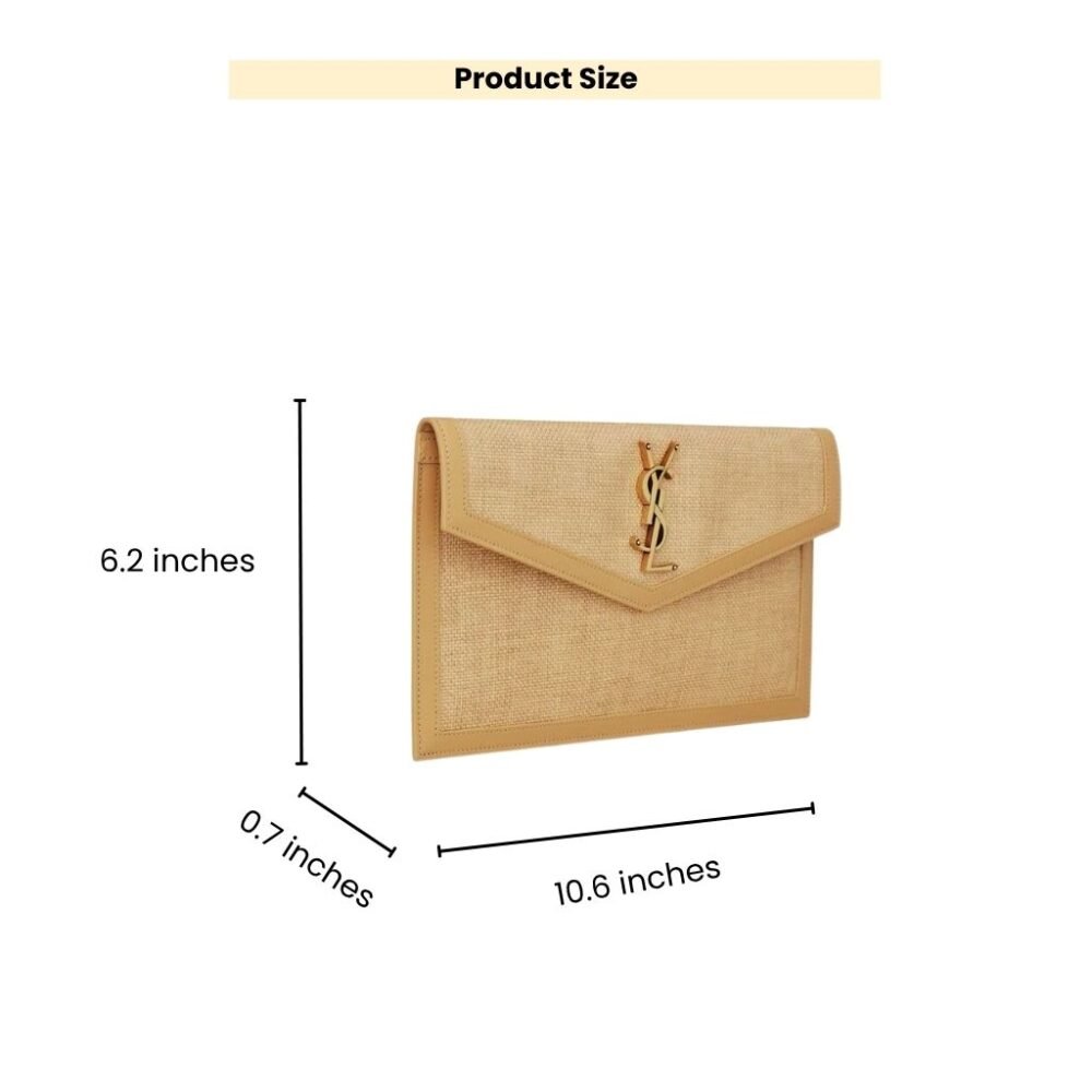 Saint Laurent Uptown Pouch In Micro Raffia Natural Beige 5657392UF2W9985