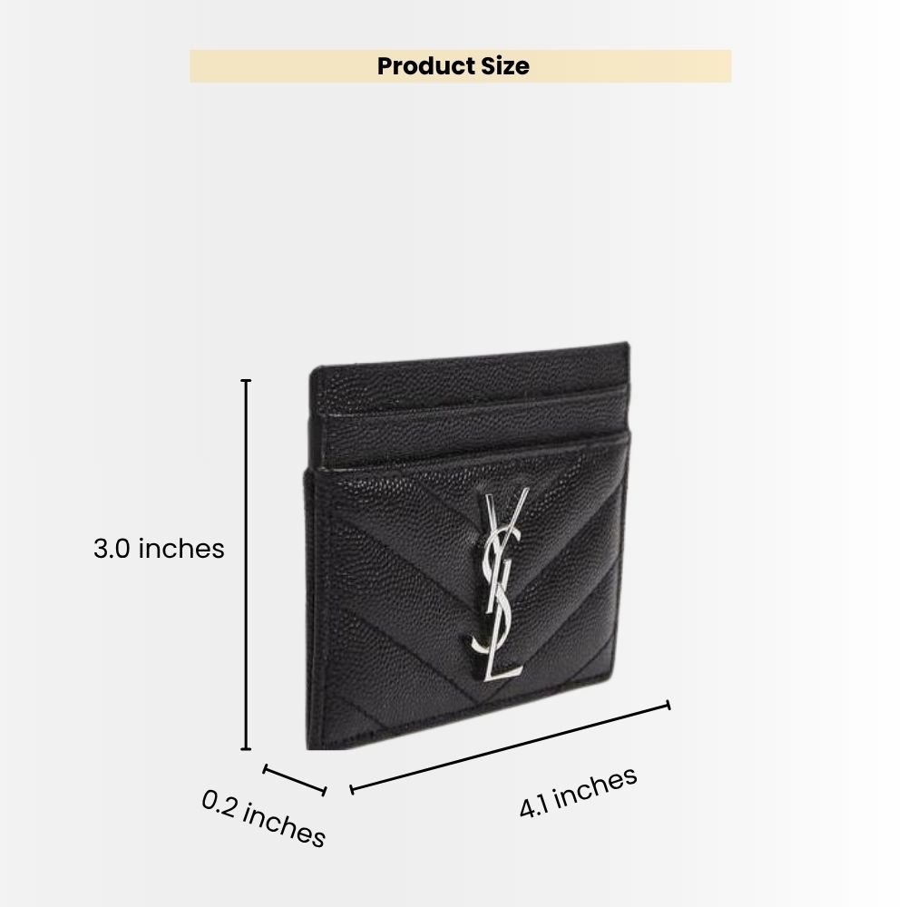 Saint Laurent Wallet Chevron And Logo Card Holders Black 10Cm