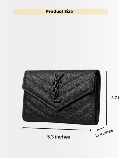 Saint Laurent Wallet in Grained Leather Black Hardware 13cm