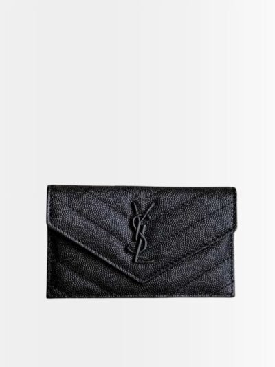 Saint Laurent Wallet in Grained Leather Black Hardware 13cm
