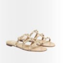 Valentino Garavani Rockstud Flat Slide Sandal Beige 5W2S0C49VOD P45