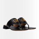 Valentino Garavani Vlogo Signature Thong Sandals Black 6W2S0LA9DSH