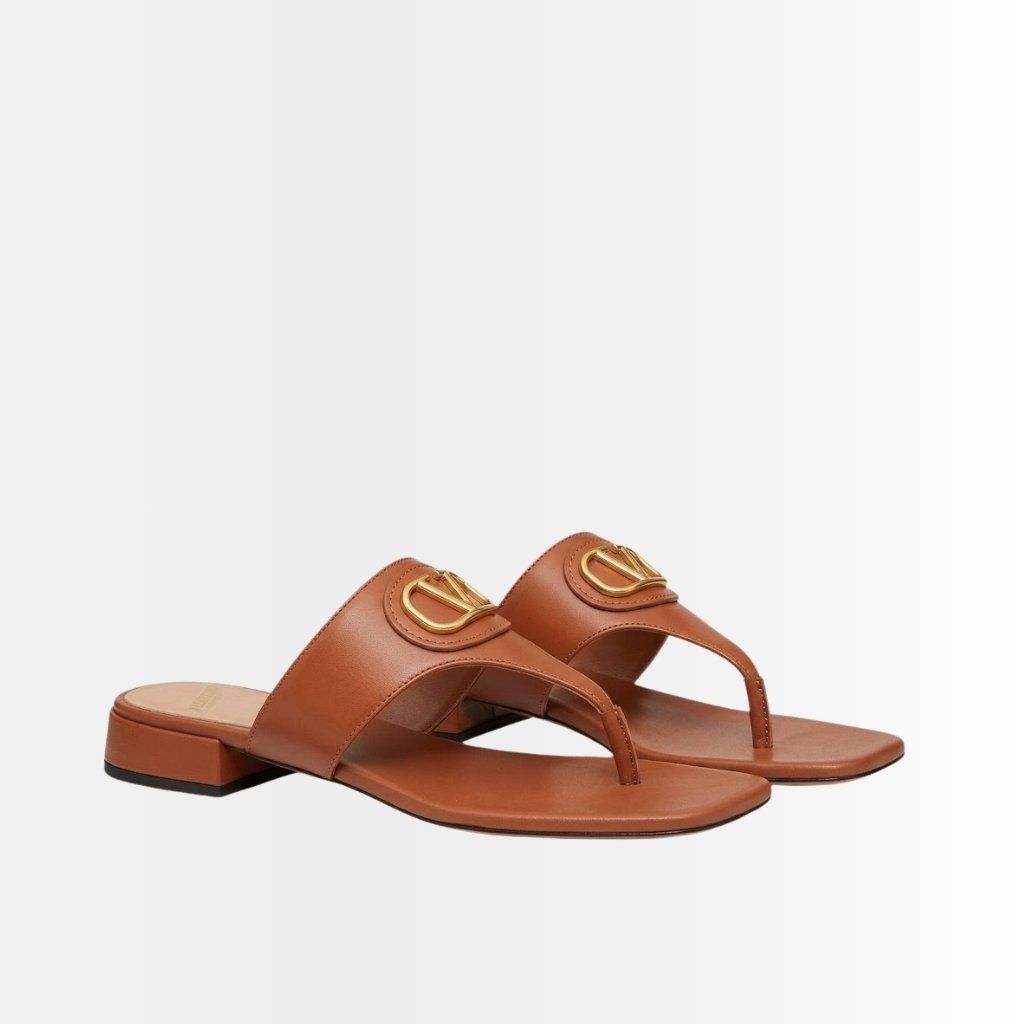 Valentino Garavani Vlogo Signature Thong Sandals Brown 6W0S0LA9DSH N58